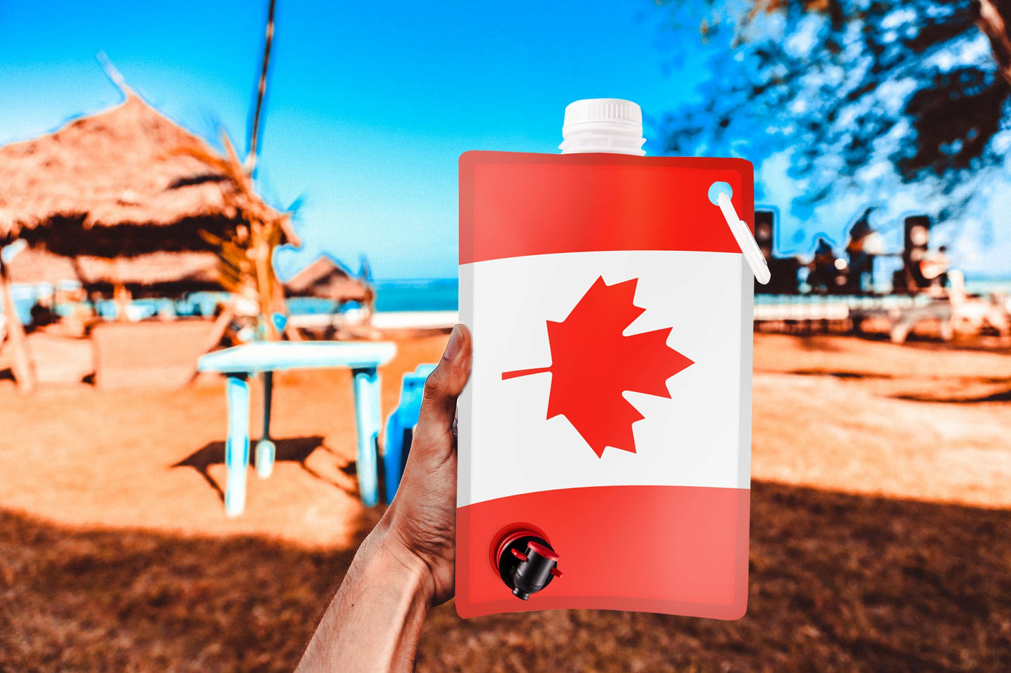 Canadian Flag Adult Party Flask: 2 liter Flasks Make the Perfect Drink Dispenser for Your Canada Day Party Supplies, Summer Beach or Pool Party,Hockey, Soccer,or Baseball Parties,Funny Gifts, and More