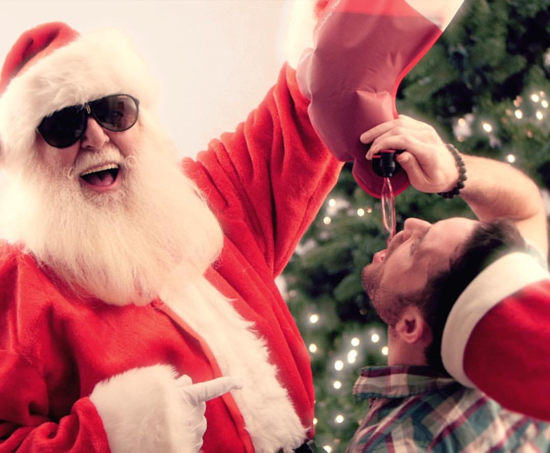 Party Flasks Santa Flask for Liquor, Wine, Drinks: Funny Gag Gifts for White Elephant Christmas Gifts Exchanges; Beverage Dispenser Holds 2.25 Liters for Holiday, Graduation, Office Parties - 2 Pack