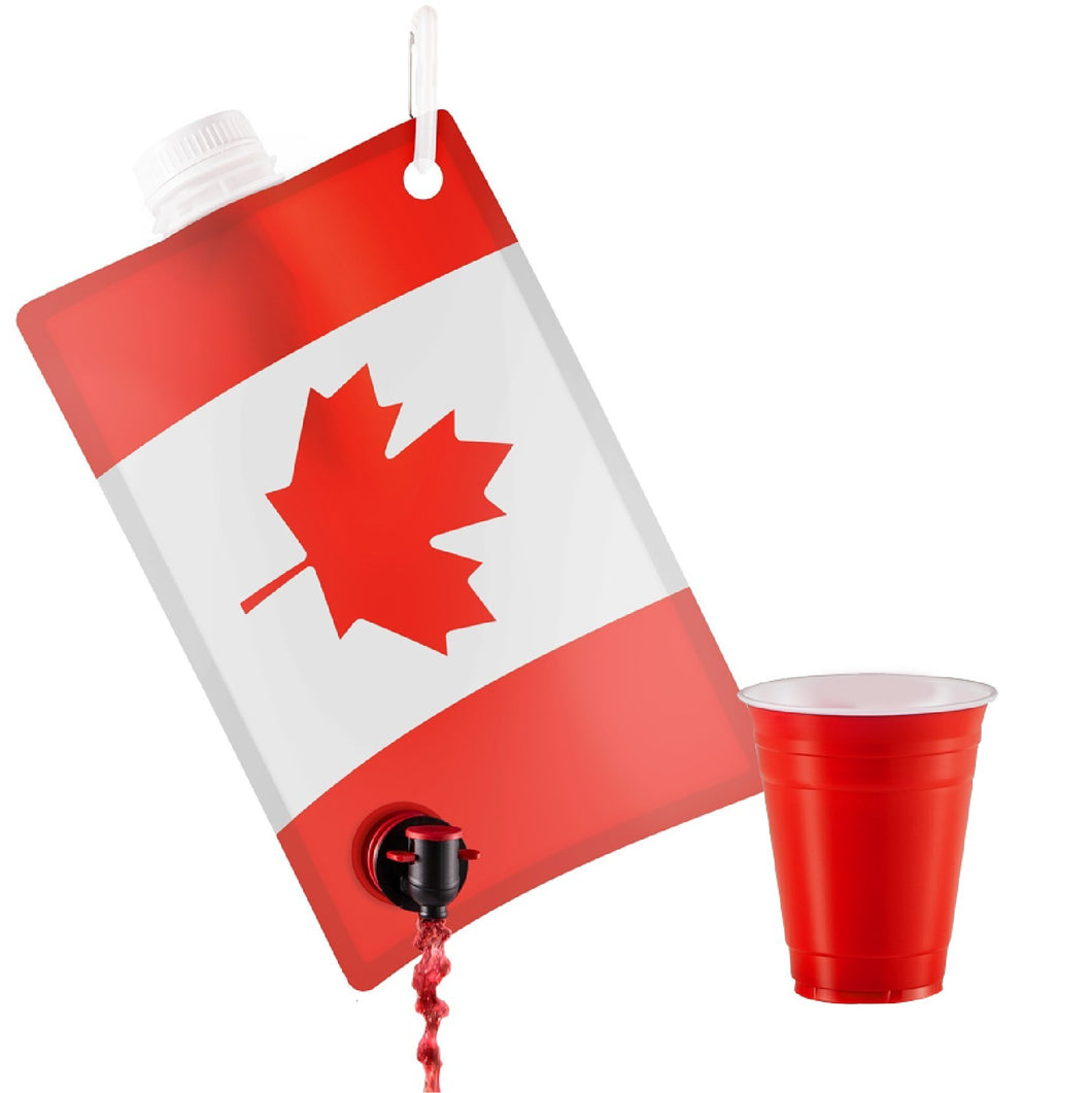 Canadian Flag Adult Party Flask: 2 liter Flasks Make the Perfect Drink Dispenser for Your Canada Day Party Supplies, Summer Beach or Pool Party,Hockey, Soccer,or Baseball Parties,Funny Gifts, and More